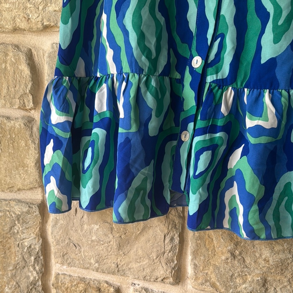 Colorful Dress with Ruffle Sleeves - Picture 2 of 9